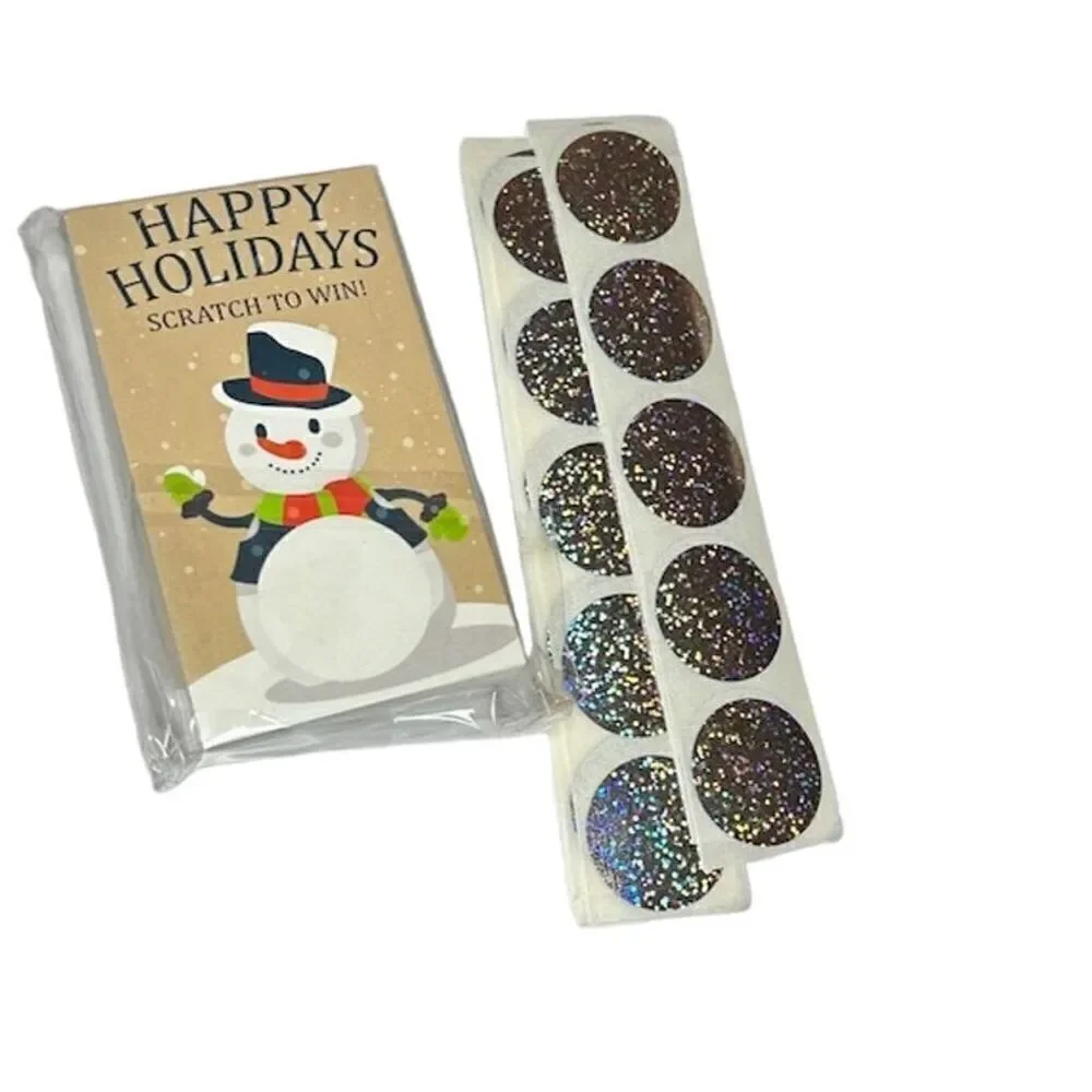 Christmas Snowman Scratch Off incentive Cards with Stickers set of 50